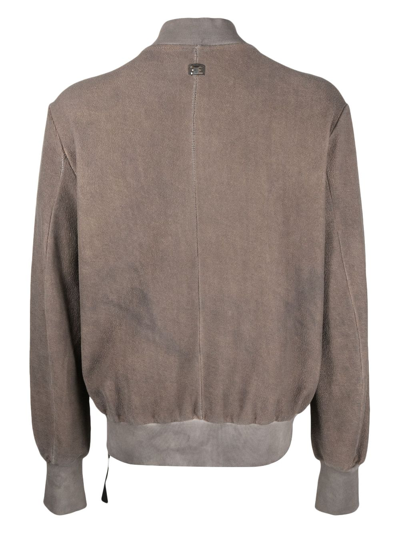 Shop Isaac Sellam Experience Zip-up Organic-cotton Bomber Jacket In Brown