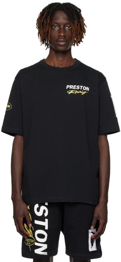 Shop Heron Preston Black 'preston Racing' T-shirt In Black White