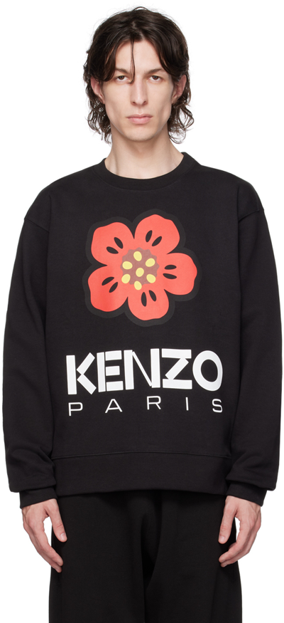 Shop Kenzo Black  Paris Boke Flower Sweatshirt In 99j - Black