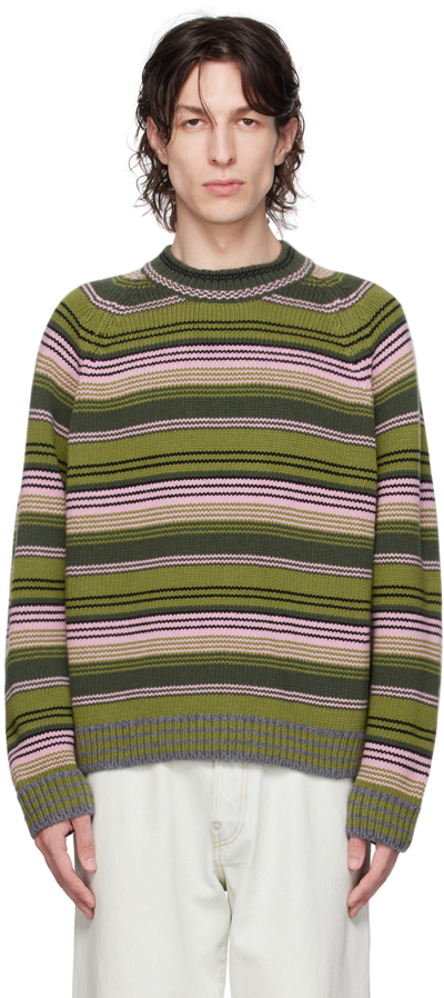 Shop Kenzo Green  Paris 'rue Vivienne' Sweater In 56 - Green