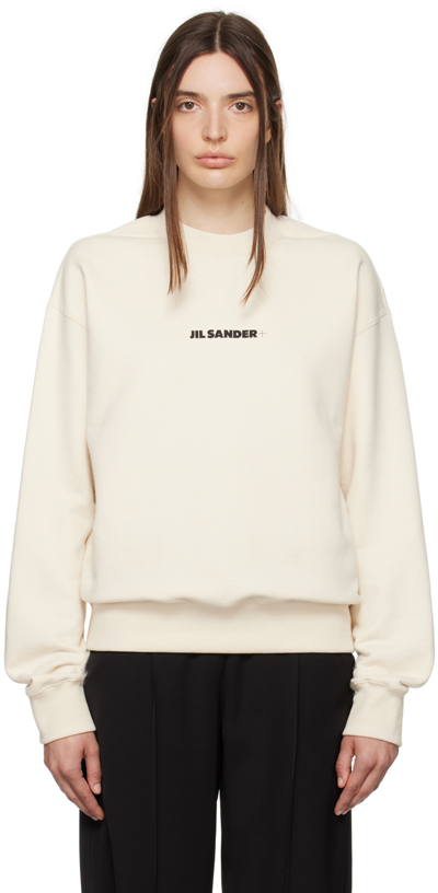 Shop Jil Sander Off-white Oversized Sweatshirt In 279 Dune