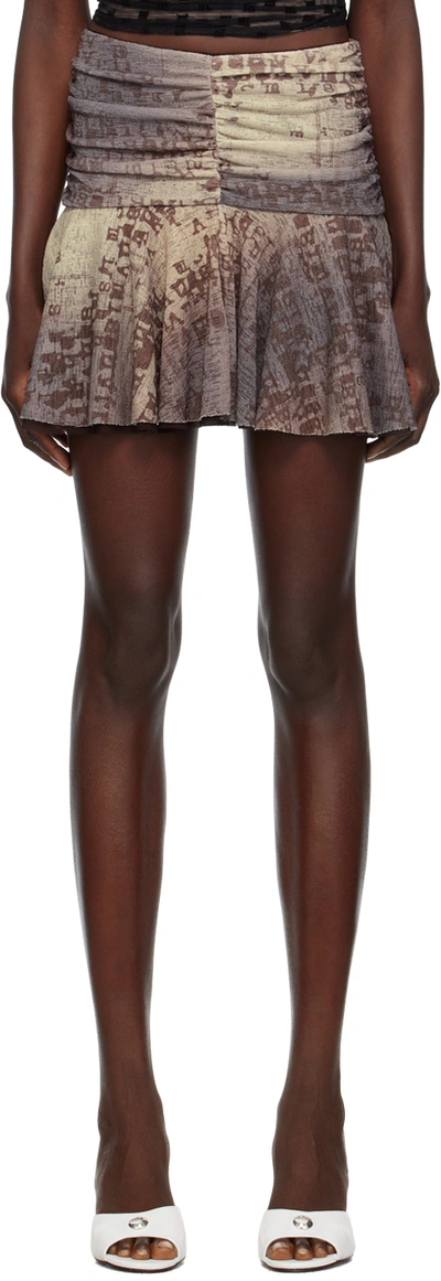 Shop Misbhv Brown Typewriter Miniskirt