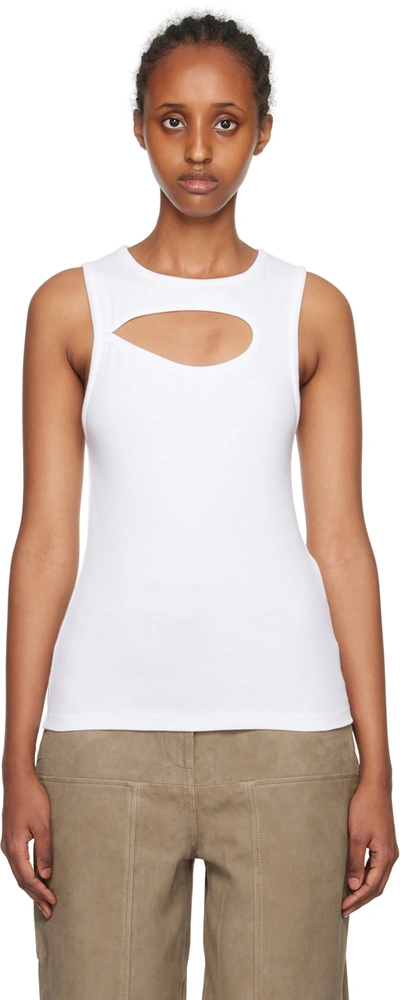 Shop Remain Birger Christensen White Cutout Tank Top In 11-0106 Bright White