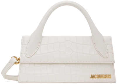 Shop Jacquemus Off-white 'le Chiquito Long' Bag In 120 Ivory