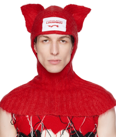 Shop Charles Jeffrey Loverboy Red Chunky Ears Balaclava In Red Red