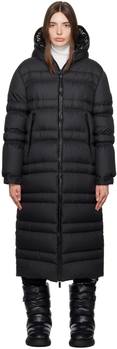 Shop Moncler Black Tumen Down Coat In 999 Black