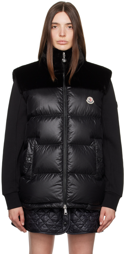 Shop Moncler Black Lempa Down Vest In 999 Black