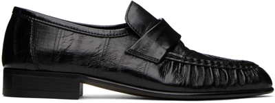 Shop The Row Black Soft Loafers In Blk Black