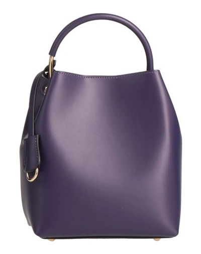 Shop Gianni Notaro Woman Handbag Dark Purple Size - Calfskin