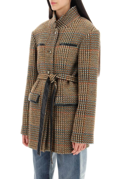 Shop Stella Mccartney Wool Blend Tweed Coat In Multicolor