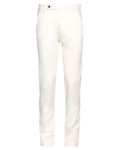 Shop Berwich Man Pants Ivory Size 28 Cotton, Elastane In White