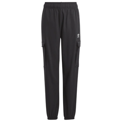Shop Adidas Originals Boys  Adicolor Cargo Fleece Pants In Black/white