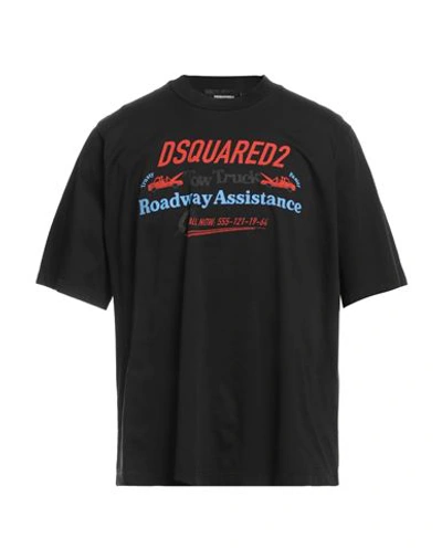 Dsquared2 Man T-shirt Black Size Xxl Cotton In Black