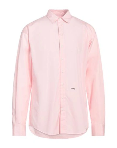 Shop Dsquared2 Man Shirt Light Pink Size 38 Cotton