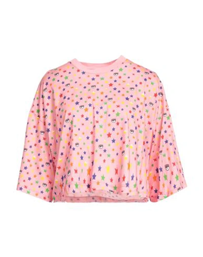 Shop Chiara Ferragni Woman T-shirt Pink Size M Cotton