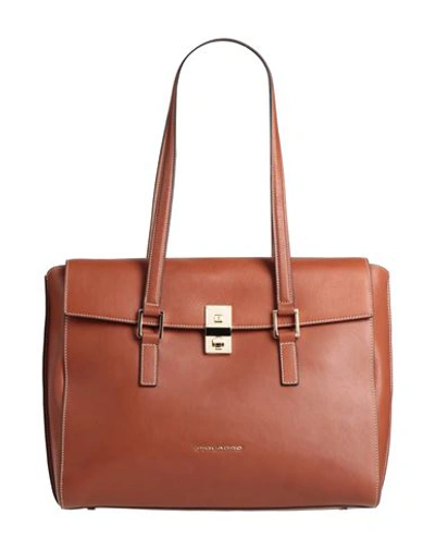 Shop Piquadro Woman Handbag Tan Size - Soft Leather In Brown