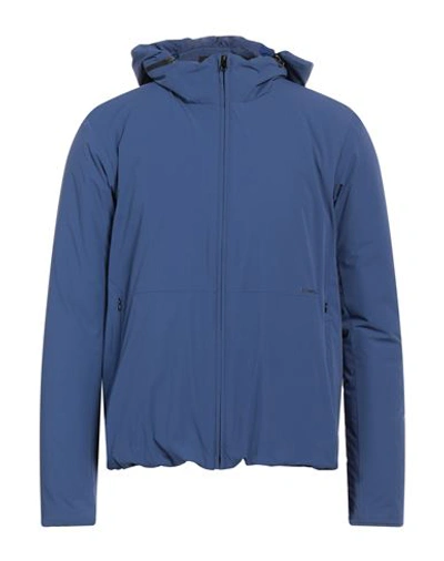 Shop Esemplare Man Jacket Blue Size Xxl Nylon, Elastane
