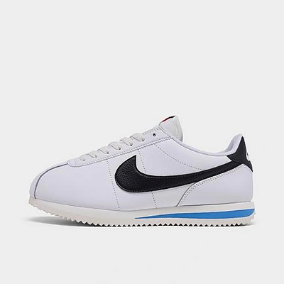 Shop Nike Men's Cortez Casual Shoes In White/black/light Photo Blue/sail