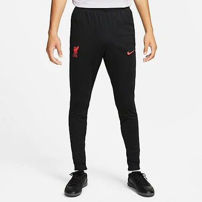 Shop Nike Men's Dri-fit Liverpool Fc Strike Away Knit Soccer Track Pants In Black/siren Red