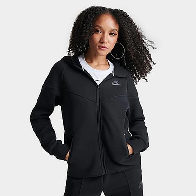 Shop Nike Women's Sportswear Tech Fleece Windrunner Full-zip Hoodie In Black