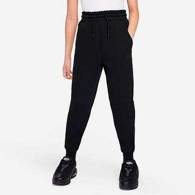 Shop Nike Girls' Sportswear Tech Fleece Jogger Pants In Black/black/black
