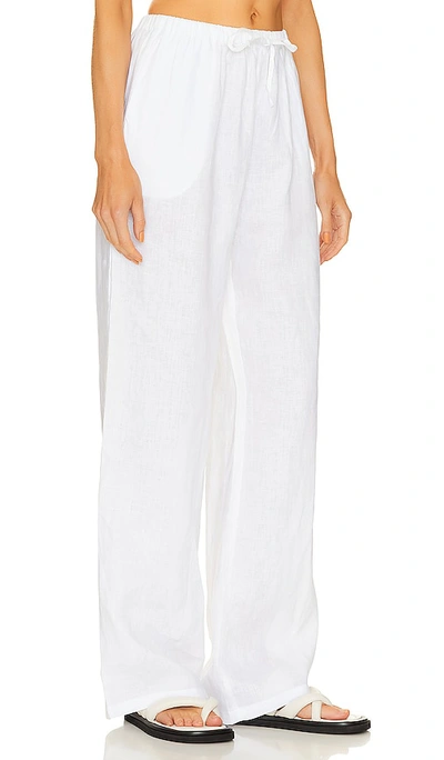 Shop Aexae Linen Drawstring Trouser In White