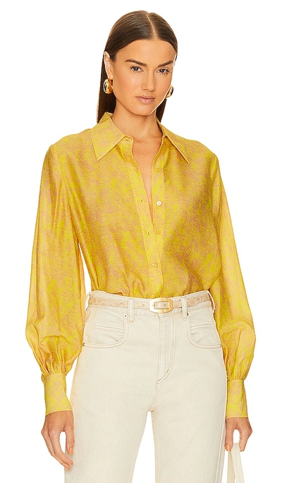 Shop L Agence Jayleen Blouse In Yellow