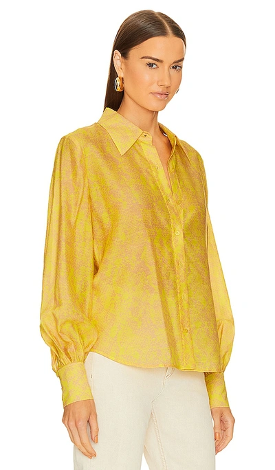 Shop L Agence Jayleen Blouse In Yellow