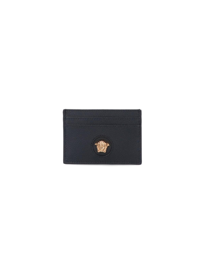 Shop Versace The Medusa Card Holder In Black/gold