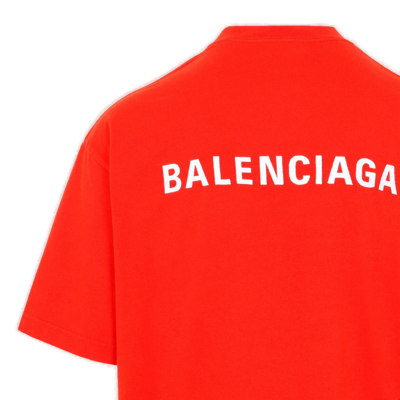 Shop Balenciaga Classic Logo Embroidered T-shirt In Red
