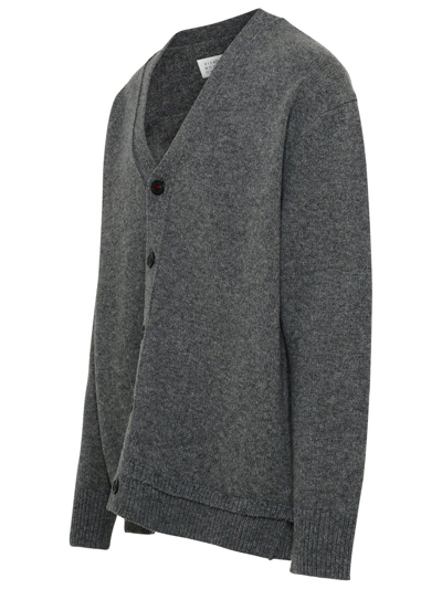 Shop Maison Margiela Buttoned Knitted Cardigan In Grey