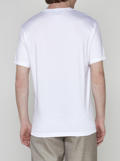 Shop Giorgio Armani Cotton T-shirt In Bianco Ottico