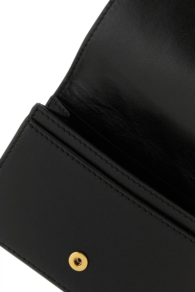 Shop Bottega Veneta Black Leather Business Card Holder In Nero