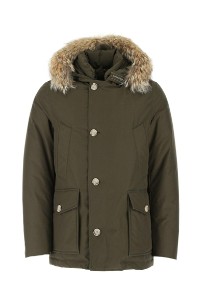 Shop Woolrich Arctic Anorak Down Jacket In Dag Dark Green