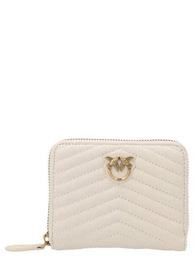 Pinko Logo Plaque Zip Around Wallet In Bianco | ModeSens