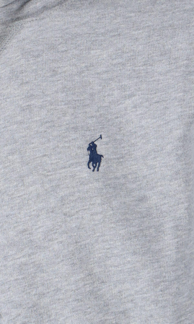 Shop Polo Ralph Lauren Logo Hoodie In Light Grey