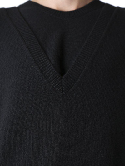 Shop Bottega Veneta Layered Knit Jumper In Black