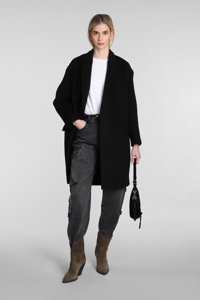 Shop Isabel Marant Efegozi Coat In Black Wool