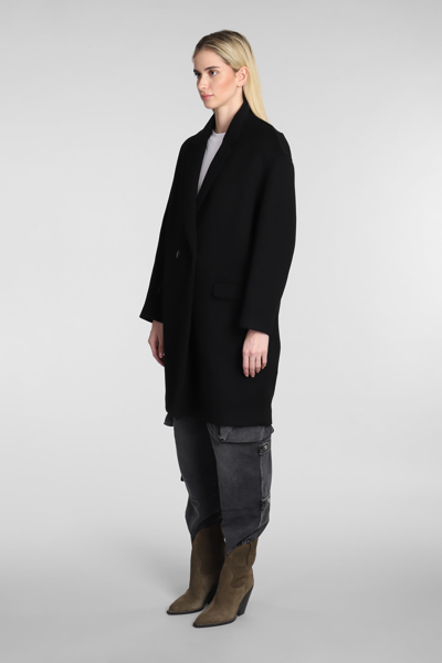 Shop Isabel Marant Efegozi Coat In Black Wool