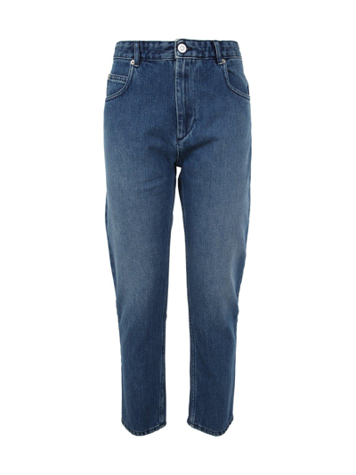 Shop Isabel Marant Étoile Mid-rise Straight-leg Jeans In Blu