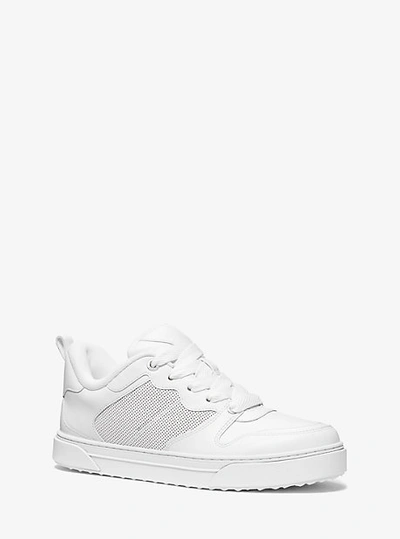 Shop Michael Kors Barett Leather Sneaker In White