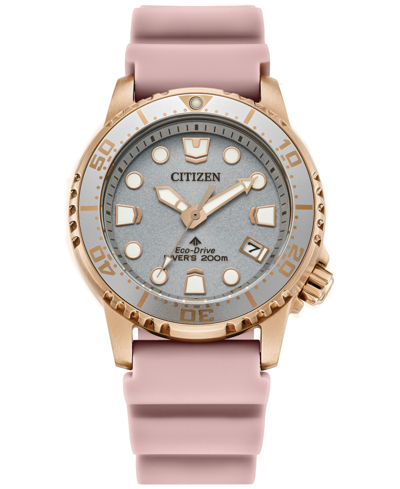 Shop Citizen Eco-drive Women's Promaster Dive Pink Strap Watch 37mm