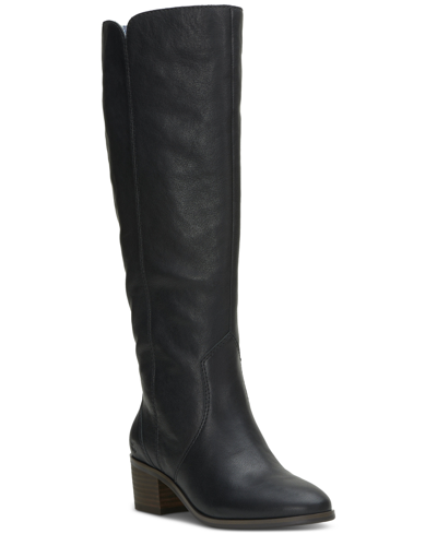 Shop Lucky Brand Women's Cashlin Tall Western Boots In Black Leather