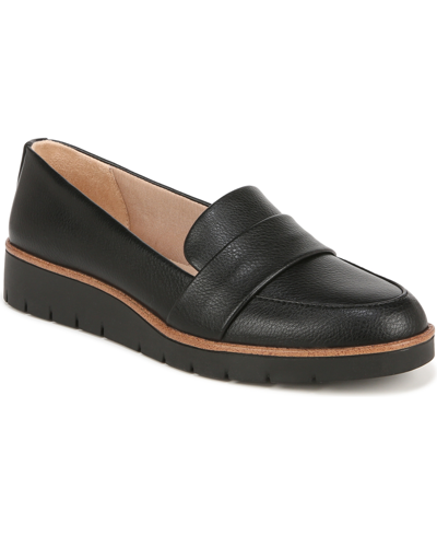 Shop Lifestride Ollie Slip On Loafers In Black Tumbled Faux Leather