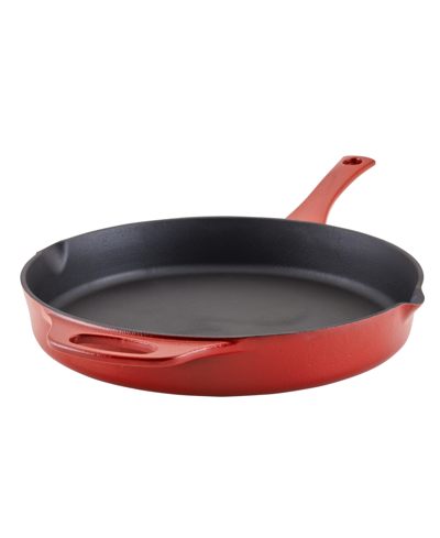 Shop Rachael Ray Nitro Cast Iron 12" Skillet In Red