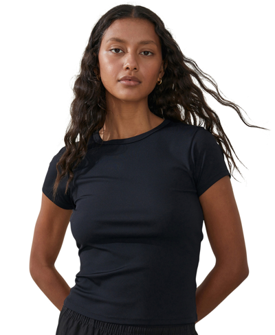 Shop Cotton On Women's Active Rib Gym T-shirt In Black