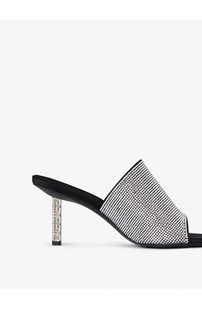 Shop Givenchy Slim G-cube Crystal Embellished Slide Sandal In Silvery