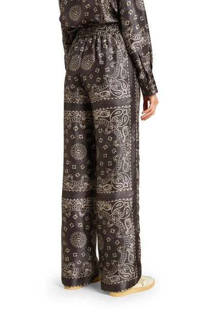 Golden Goose Paisley Print Pants In Anthracite
