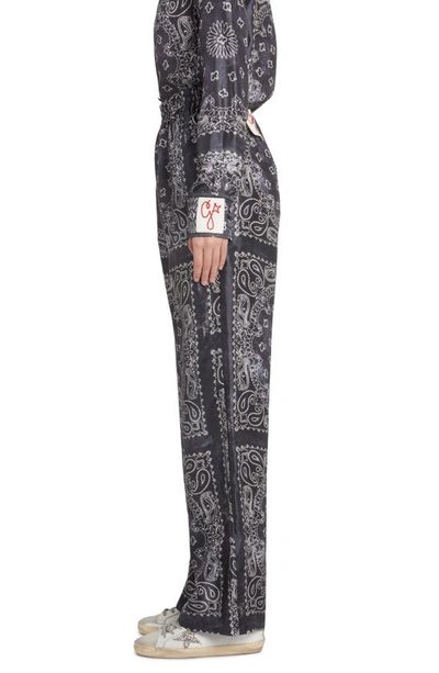 Golden Goose Paisley Print Pants In Anthracite