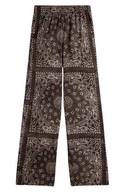 Golden Goose Paisley Print Pants In Anthracite